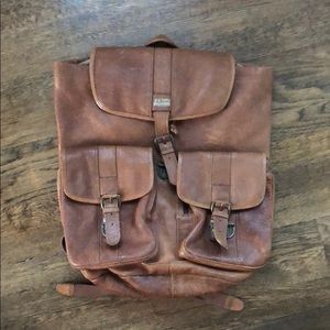 L.L. Bean brown leather back pack